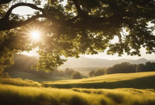 A scenic sunny meadow ideal for Biblical studies.